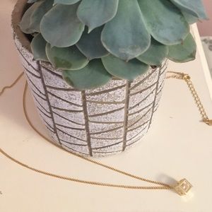 Minimalist Dainty Gold Cube Necklace